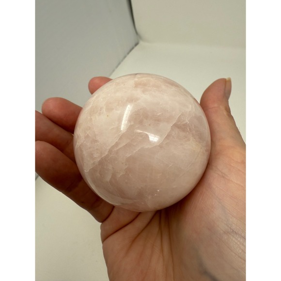 Large Rose Quartz Sphere 2.5 in. Crystal Ball Healing Energy Meditation Decor - Picture 6 of 6